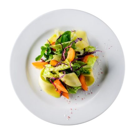 Fresh Garden Salad with Vegetables and Lemon Dressing